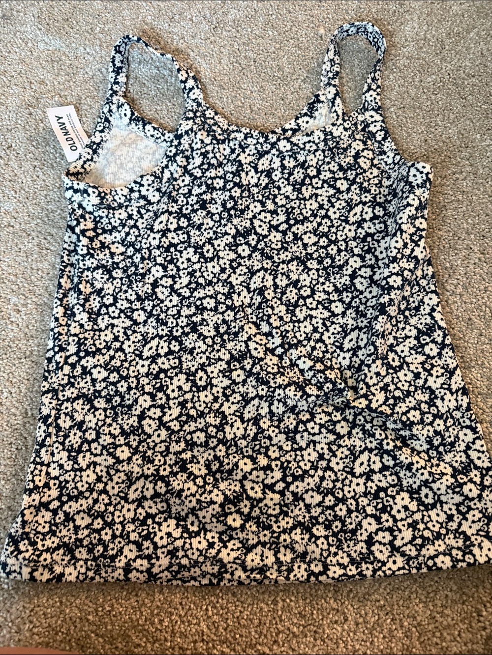 Old Navy Navy & White Floral Cami Tank